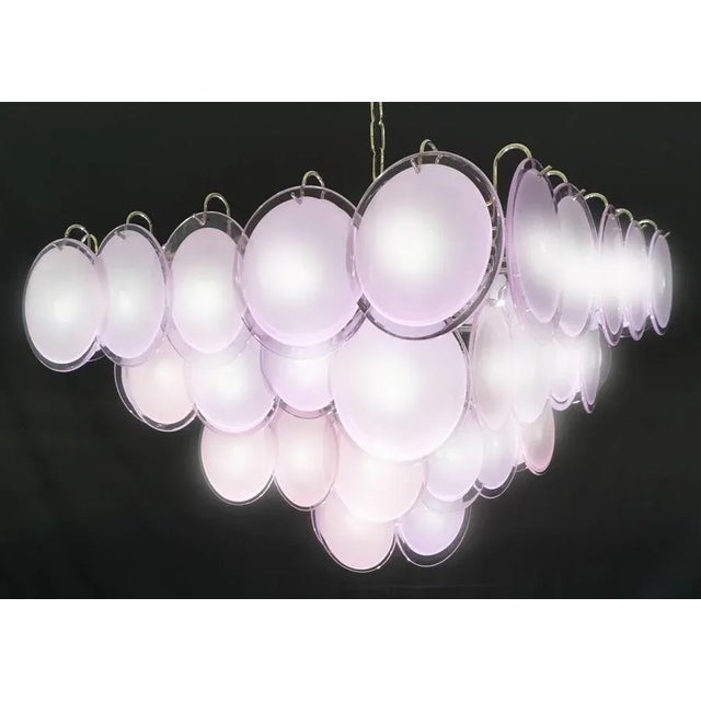 Gold Amethyst Murano Disc Chandelier, 1970s For Sale - Image 8 of 11