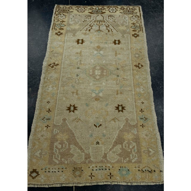 Early 21st Century Turkish Mini Rug Oriental Hand Knotted Vintage Rug 1'7" x 2'10" #16461 For Sale - Image 5 of 8