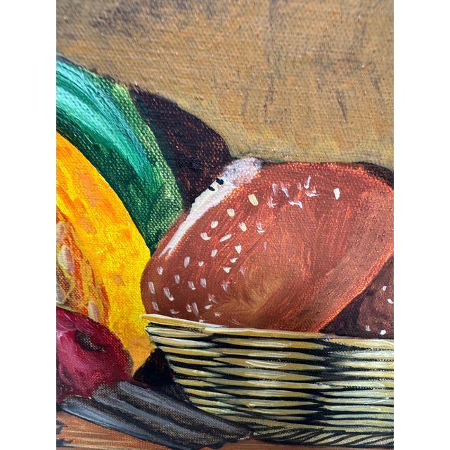 Brown Original Acrylic Painting of Marigold Cupboard, Signed Circa 1990's For Sale - Image 8 of 12