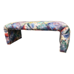 Postmod Upholstered Parsons Style Waterfall Bench