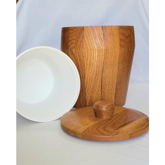 Mid 20th Century Vintage Oak Ice Bucket For Sale - Image 5 of 7