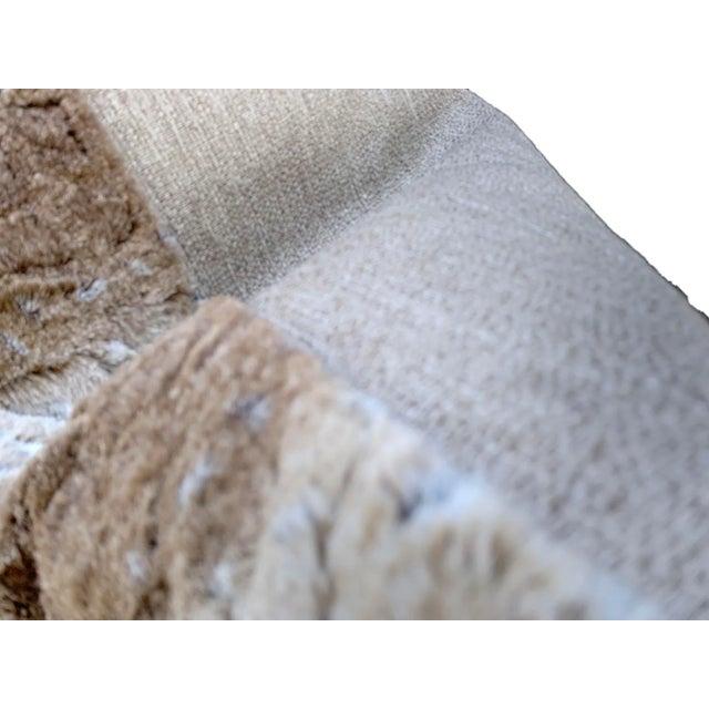 2020s Tan and Ivory Faux Fur Pillow Covers - A Pair For Sale - Image 5 of 6