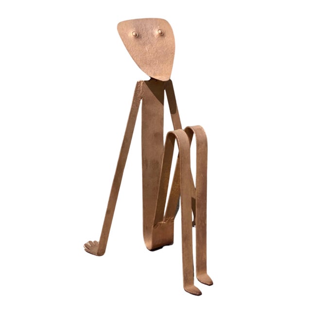 Metal Late 20th Century Vintage Postmodern Figural Artist Made Sculptural Magazine Rack For Sale - Image 7 of 7