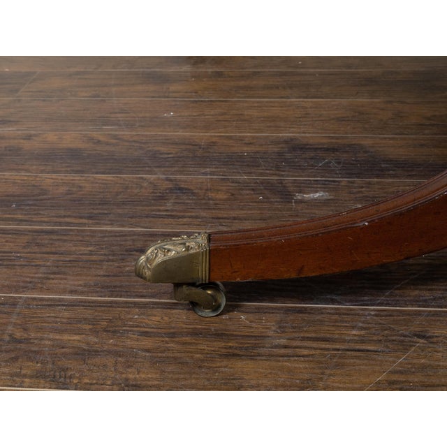 English Regency 1840s Mahogany Rent Table with Leather Top and Eight Drawers For Sale - Image 9 of 12
