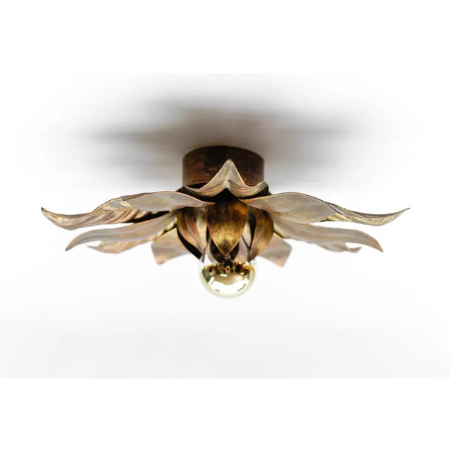 Gold Florentine Gilded Wall or Ceiling Lamp by W. Müller, München, Gerrmany, 1960s For Sale - Image 8 of 13