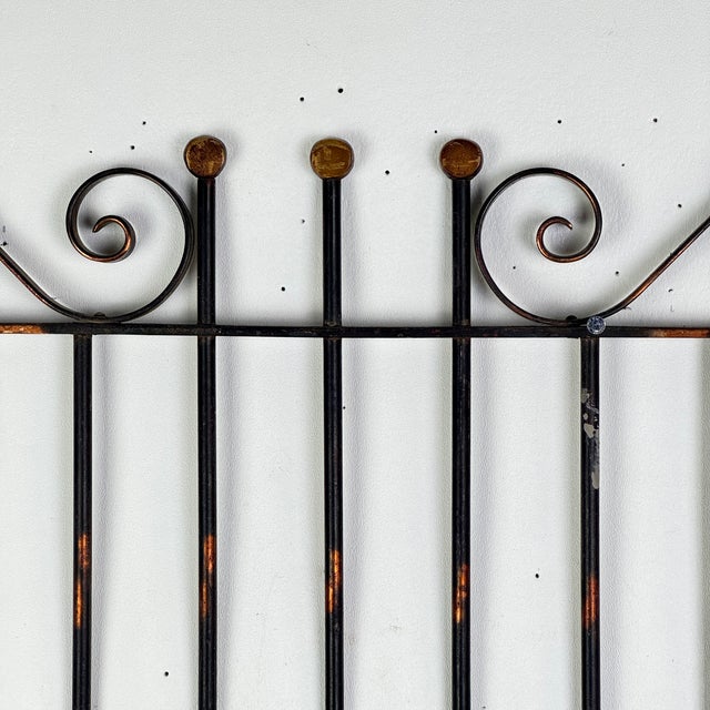 A very lovely and rare in size salvaged wrought iron decorative element. We believe it to have been part of a fence,...