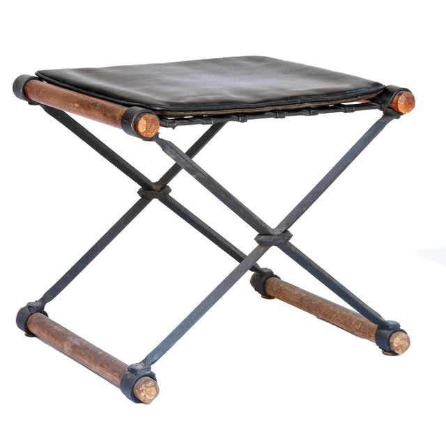 Cleo Baldon 1970s Cleo Baldon Mid-Century Modern Campaign Stool For Sale - Image 4 of 6