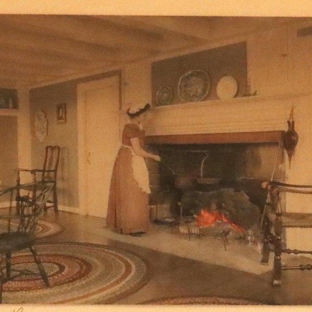 Antique Wallace Nutting Print “An Elaborate Dinner” Signed C1900 Measures - 13 7/8" x 16 5/8" x 1 1/2" This is a hand-...