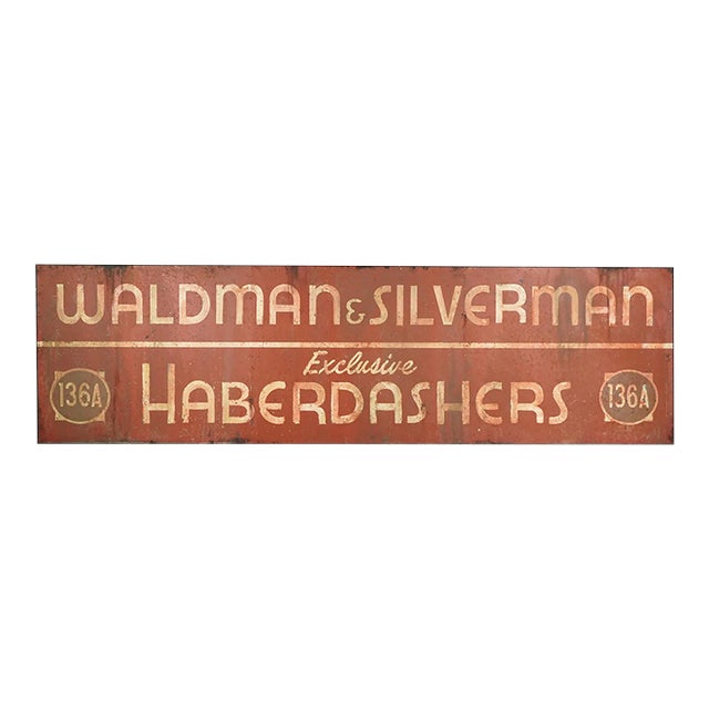 Marty Supreme Newly Made Reclaimed Waldman & Silverman Aluminum Movie Prop Sign For Sale