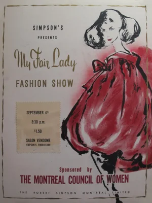 1960's Original Fashion Show Advertisement Carton - Simpson's Presents My Fair Lady Fashion Show