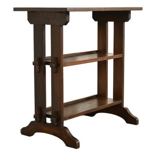 Roycroft Antique Mission Oak Arts & Crafts "Little Journeys" Bookstand, Circa 1910 For Sale