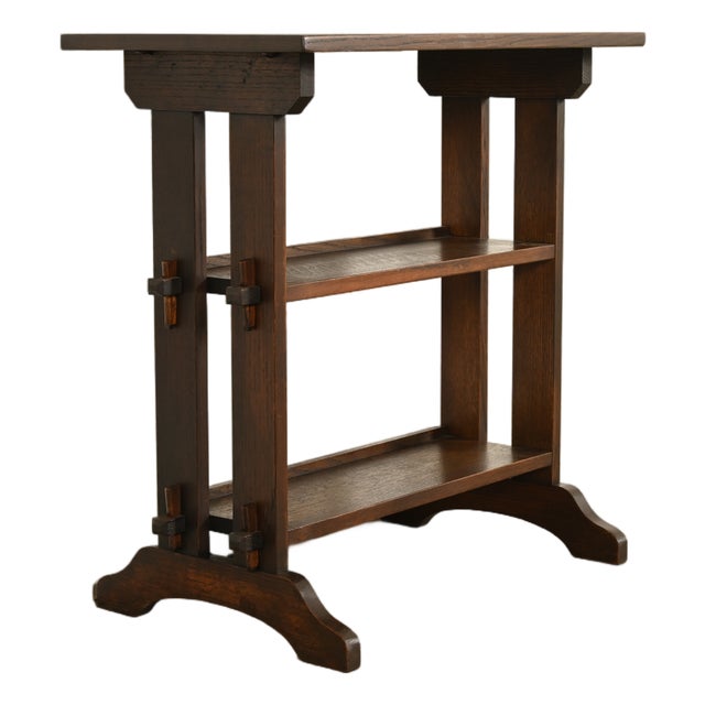 Roycroft Antique Mission Oak Arts & Crafts "Little Journeys" Bookstand, Circa 1910 For Sale