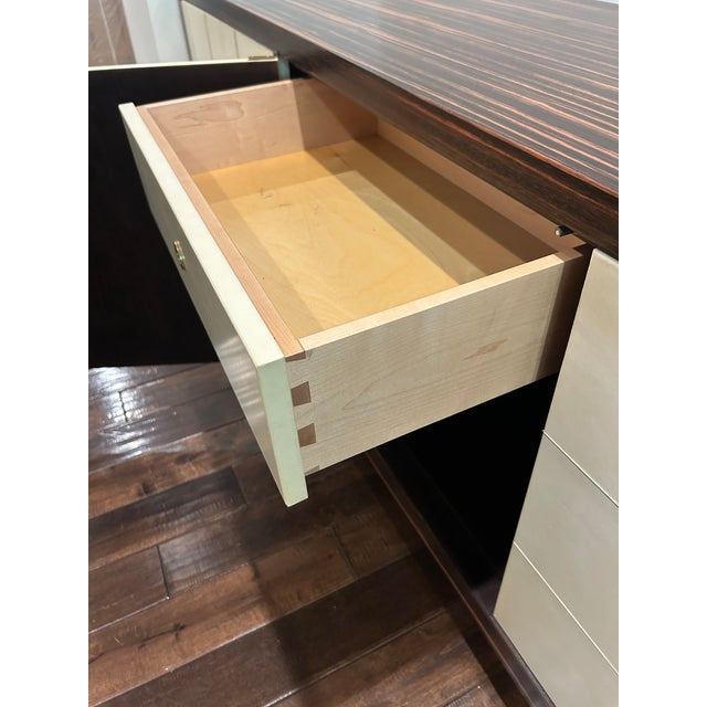 Newell Design Studio Gazelle Modern Macassar and Parchment Sideboard For Sale - Image 10 of 17
