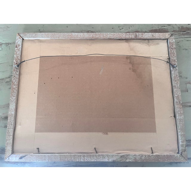 Paint 1970s Sundown by Joan Howe Original, Watercolor, Painting , Framed and Signed For Sale - Image 7 of 7