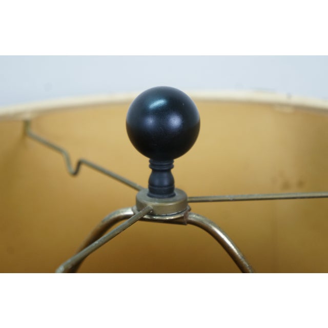 Mid 20th Century Empire Brass Mantel Trophy Urn Table Lamp Black Shade 31" For Sale - Image 11 of 14