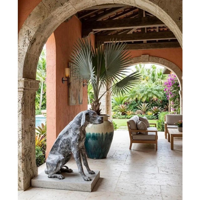 Industrial Modern Seated Hound - Dog - Hand-Wrought Steel Sculpture For Sale In West Palm - Image 6 of 9