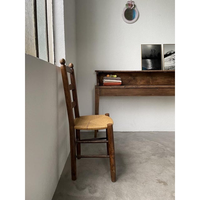 Rustic Oak Straw Chair, 1950s For Sale - Image 9 of 18