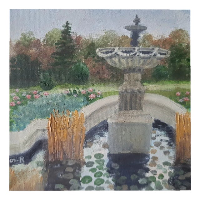 Tinatin Chkhikvishvili, Fountain, 21st Century, Oil on Canvas For Sale