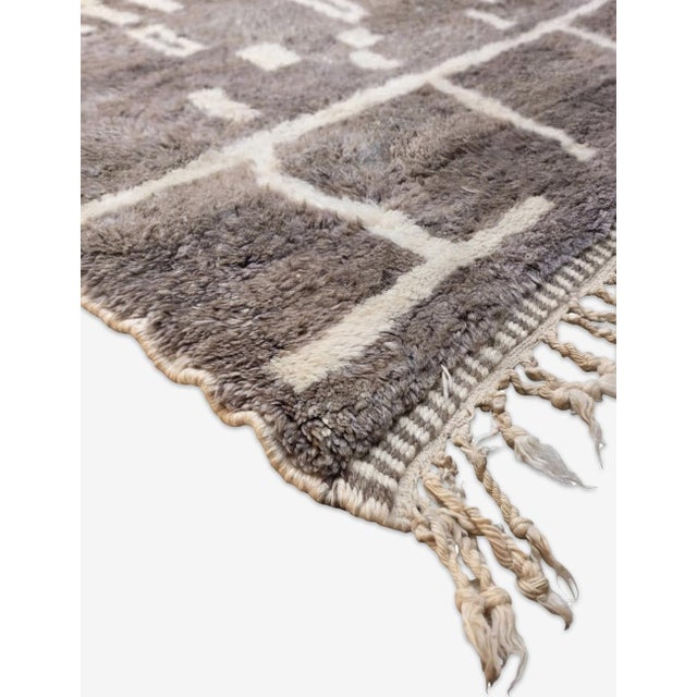 Contemporary Moroccan Amazigh Symbol Wool Rug - 13.8 X 10.3 Ft For Sale - Image 3 of 6