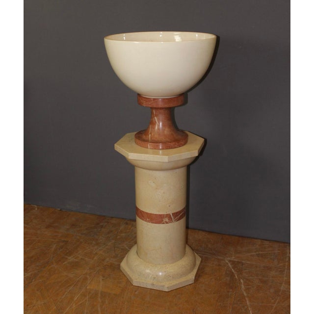 Column and Basin in Marble and Ceramic, 1980, Set of 2 For Sale - Image 10 of 13