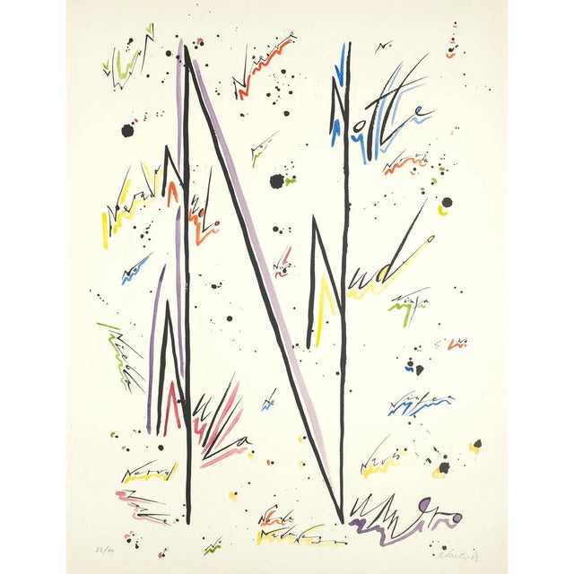 Letter N - Hand-Colored Lithograph by Raphael Alberti - 1972 1972 For Sale