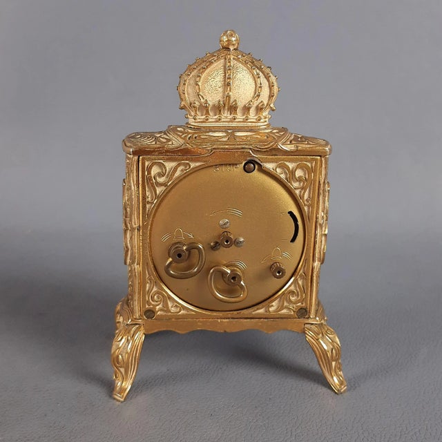 Mechanical Table Alarm Clock in Gil Metal from Emes, 1960s For Sale - Image 4 of 15