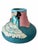 Postmodern Vintage Southwestern Turquoise Ceramic Vase With Sculpted Woman and Iridescent Skirt For Sale - Image 3 of 13