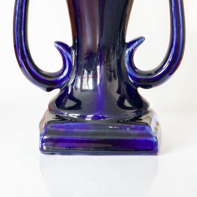 Large Belgian Art Nouveau Vase in Flamed Enameled Sandstone by Thulin, 1930s For Sale - Image 6 of 10
