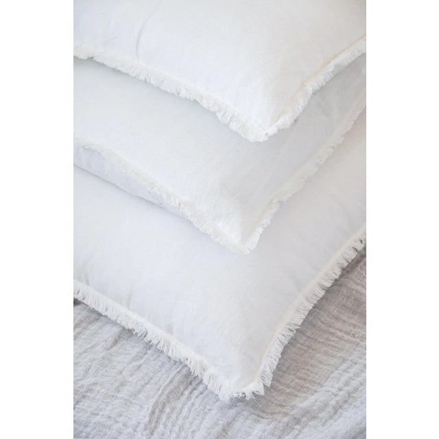 Modern White Linen Pillow Cover For Sale - Image 3 of 7