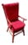 19Thc Original Red Painted Child's Chair W/ Suede Cushions For Sale