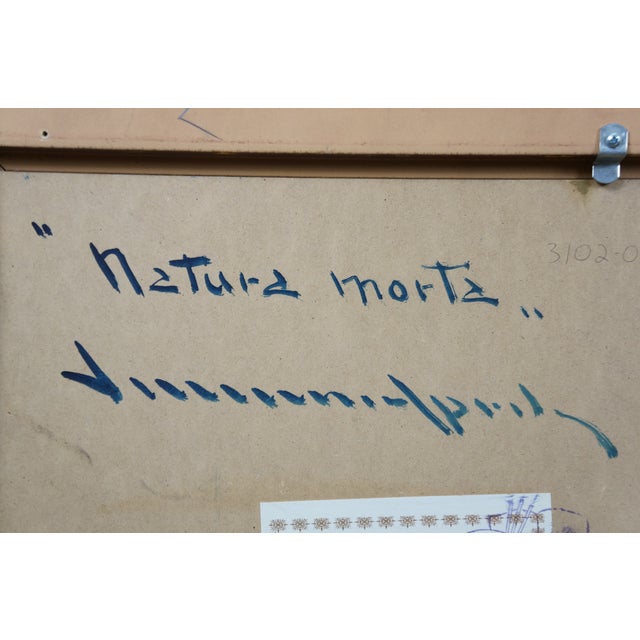 1970s Vincenzo Aprile 'Natura Morta' Italian Still Life Painting Fruit Mountains Frame For Sale - Image 9 of 12