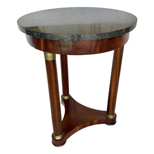 Early 20th Century French Walnut Empire Style Side Table For Sale