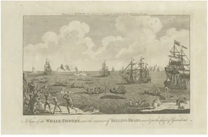 Charles Middleton, A View of the Whale-Fishery and the Manner of Killing Bears Near Greenland, 1778, Print