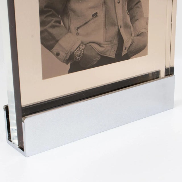 Industrial Machine Age Chrome and Lucite Picture Frame, France 1960s For Sale In Atlanta - Image 6 of 11