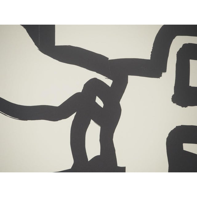 Modern Eduardo Chillida, Abstraction en noir et blanc, Lithograph For Sale - Image 3 of 8