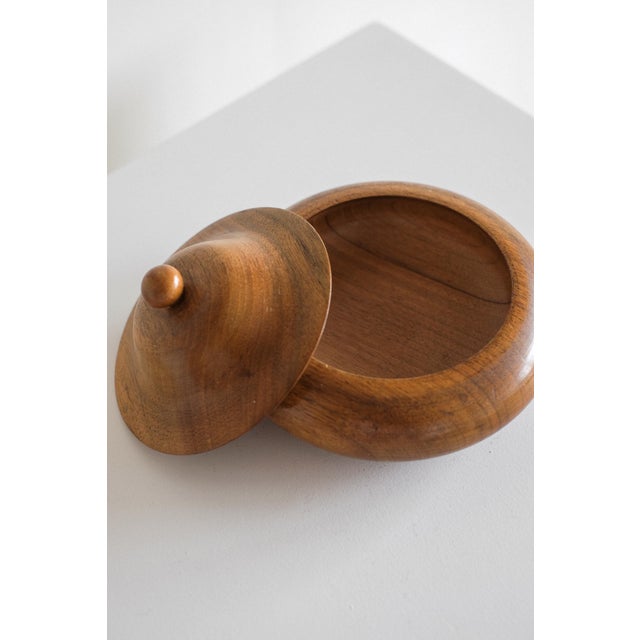 Handcrafted Wooden Lidded Bowl For Sale - Image 5 of 8
