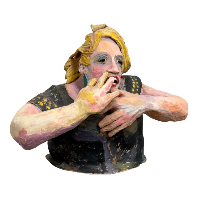 Bondene Allen Rock Fan 2 Sculpture + Pedestal, Signed For Sale