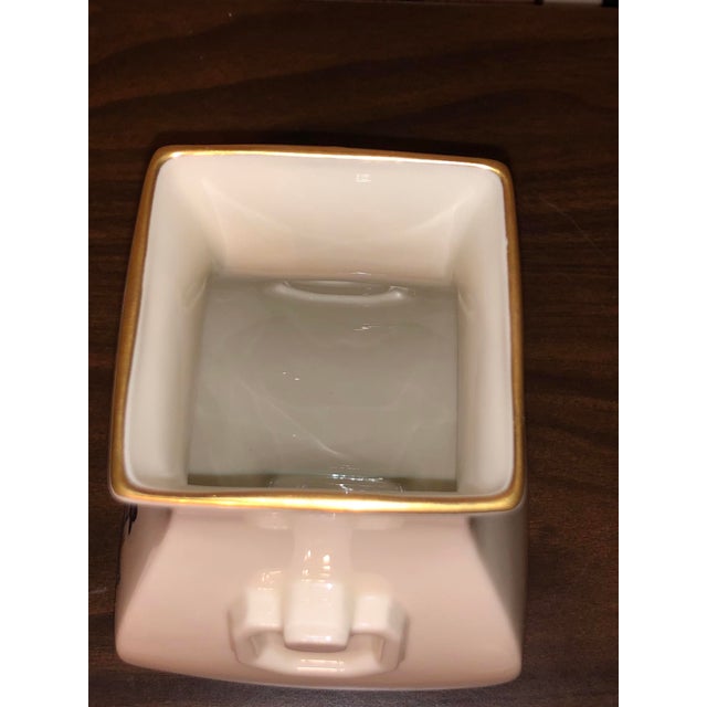 Ceramic Vintage Lenox "Pagoda" Blue & Gold Porcelain Vases & Bowl - Set of 3 For Sale - Image 7 of 18