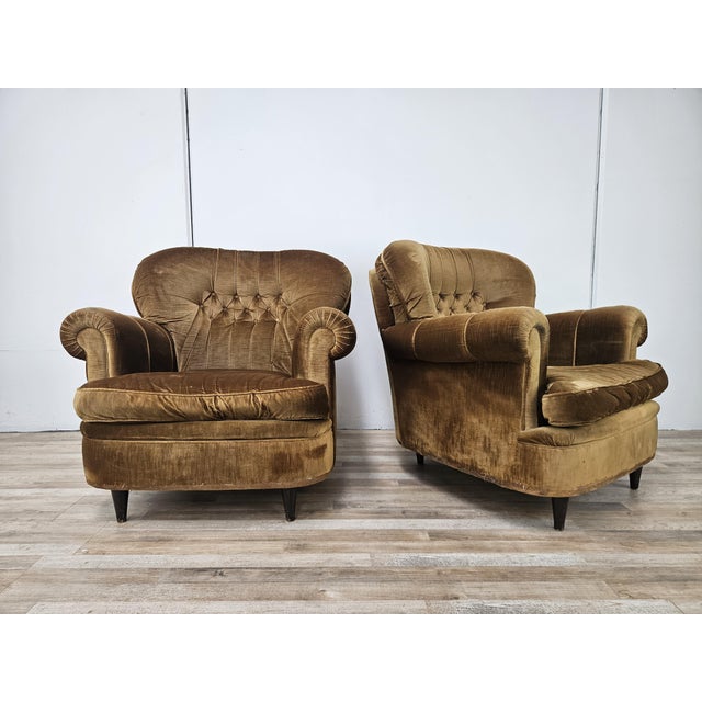 Vintage Velvet Armchairs, 1960s, Set of 2 For Sale - Image 17 of 17