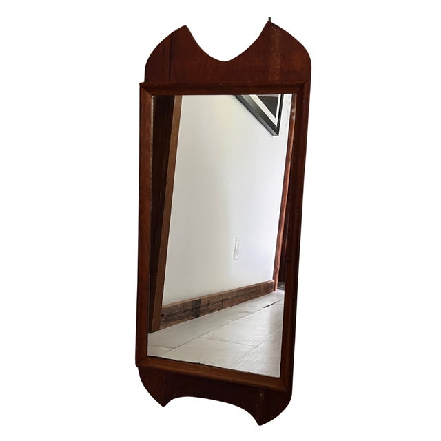 Mid-Century Modern Wood Framed Mirror For Sale - Image 4 of 7