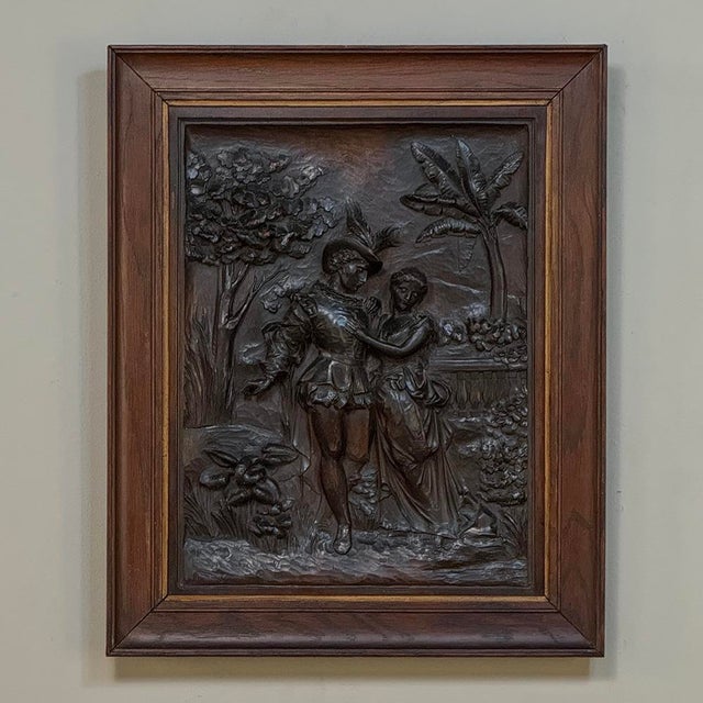 19th Century Renaissance Revival Carved Walnut Framed Panel For Sale In Dallas - Image 6 of 16
