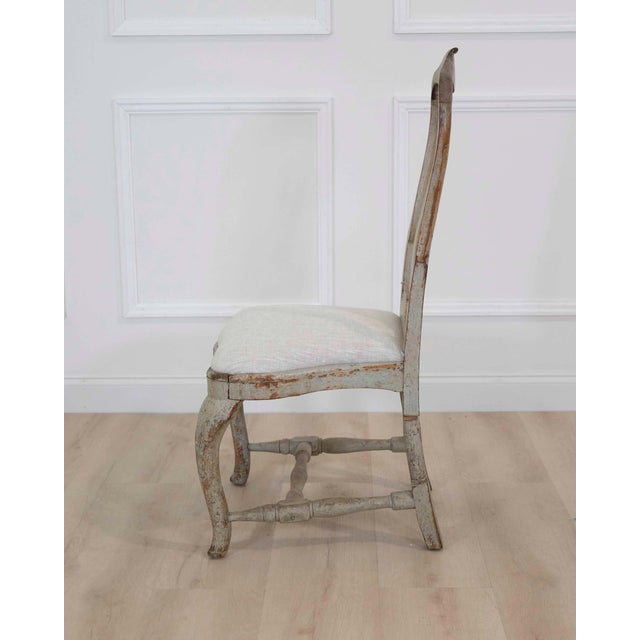 Swedish 18th Century Rococo Painted Chairs For Sale - Image 4 of 6