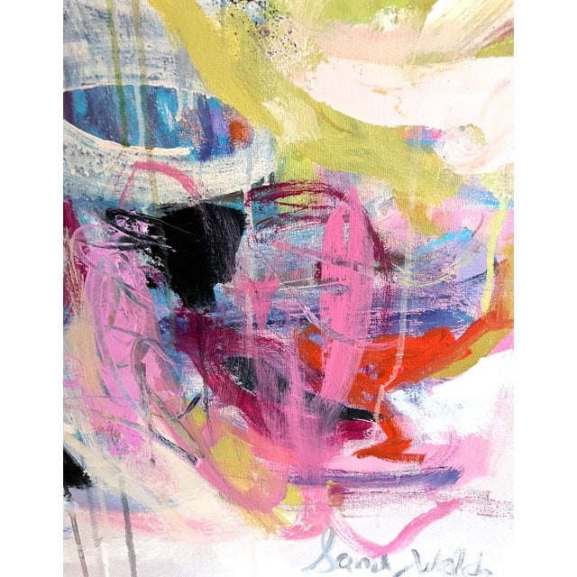 "Twirl, Whirl, & Swirl" Contemporary Original Abstract Expressionist Acrylic Painting by Sandy Welch For Sale - Image 4 of 4