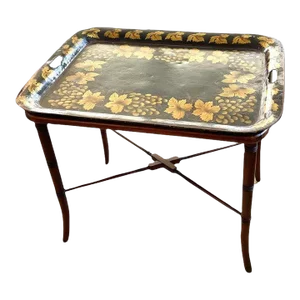 Antique Tole Ware Tray Table