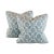 French General Aqua Ciel Blue Cream Gray Boheme Floral French Country Pillow Covers- Pair For Sale In Jacksonville, FL - Image 6 of 6