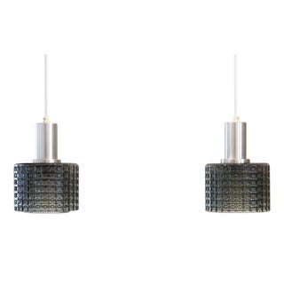 Pendant Lamps by Carl Fagerlund for Orrefors, 1960s, Set of 2 For Sale