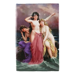 Porcelain Plaque of Naiad For Sale