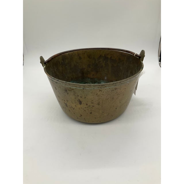Lot of 7 Vintage Brass Pots, Cauldrons, Ladle For Sale - Image 4 of 13