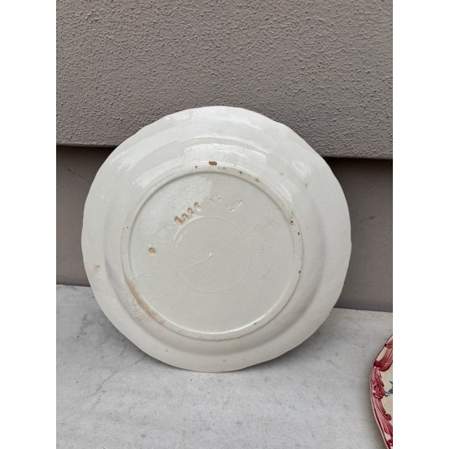 19th Century Longchamp Majolica Asparagus Plate With Flowers For Sale In Austin - Image 6 of 6