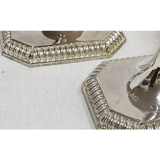 Vintage Stamped Sheffield Silverplate Candlesticks- a Pair For Sale - Image 10 of 13